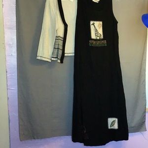 STUDIO G ... 2-pieces ...  dress with jacket  sz Lg  blk and light tan